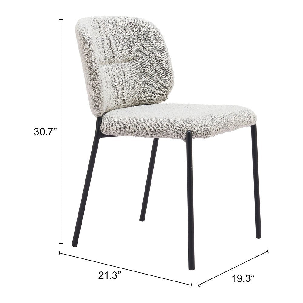 Silla Comercial para Desayunador - ZUO PLAT - Gris - Asiento y Respaldo Tapizados en Tejido Texturizado - 110348 - Zuo - NOGAL BEAT - Silla Comercial Interior