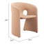 Silla Comercial para Desayunador - ZUO ROSYTH - Camel - Asiento y Respaldo Tapizados - 110125 - Zuo - NOGAL BEAT - Silla Comercial Interior