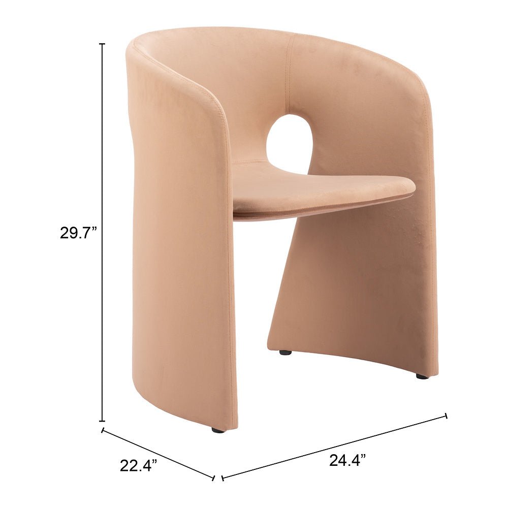 Silla Comercial para Desayunador - ZUO ROSYTH - Camel - Asiento y Respaldo Tapizados - 110125 - Zuo - NOGAL BEAT - Silla Comercial Interior
