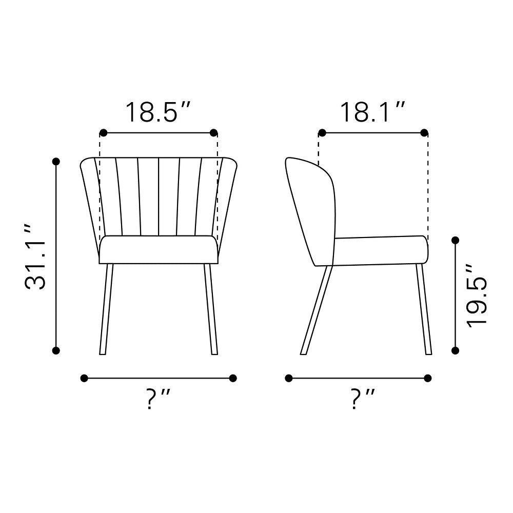 Silla Comercial para Food Court - ZUO AIMEE - Beige - Asiento y Respaldo Tapizados en Lino Sintético - 109678 - Zuo - NOGAL BEAT - Silla Comercial Interior