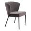 Silla Comercial para Food Court - ZUO AIMEE - Gris - Asiento y Respaldo Tapizados en Tela Tipo Terciopelo - 109679 - Zuo - NOGAL BEAT - Silla Comercial Interior