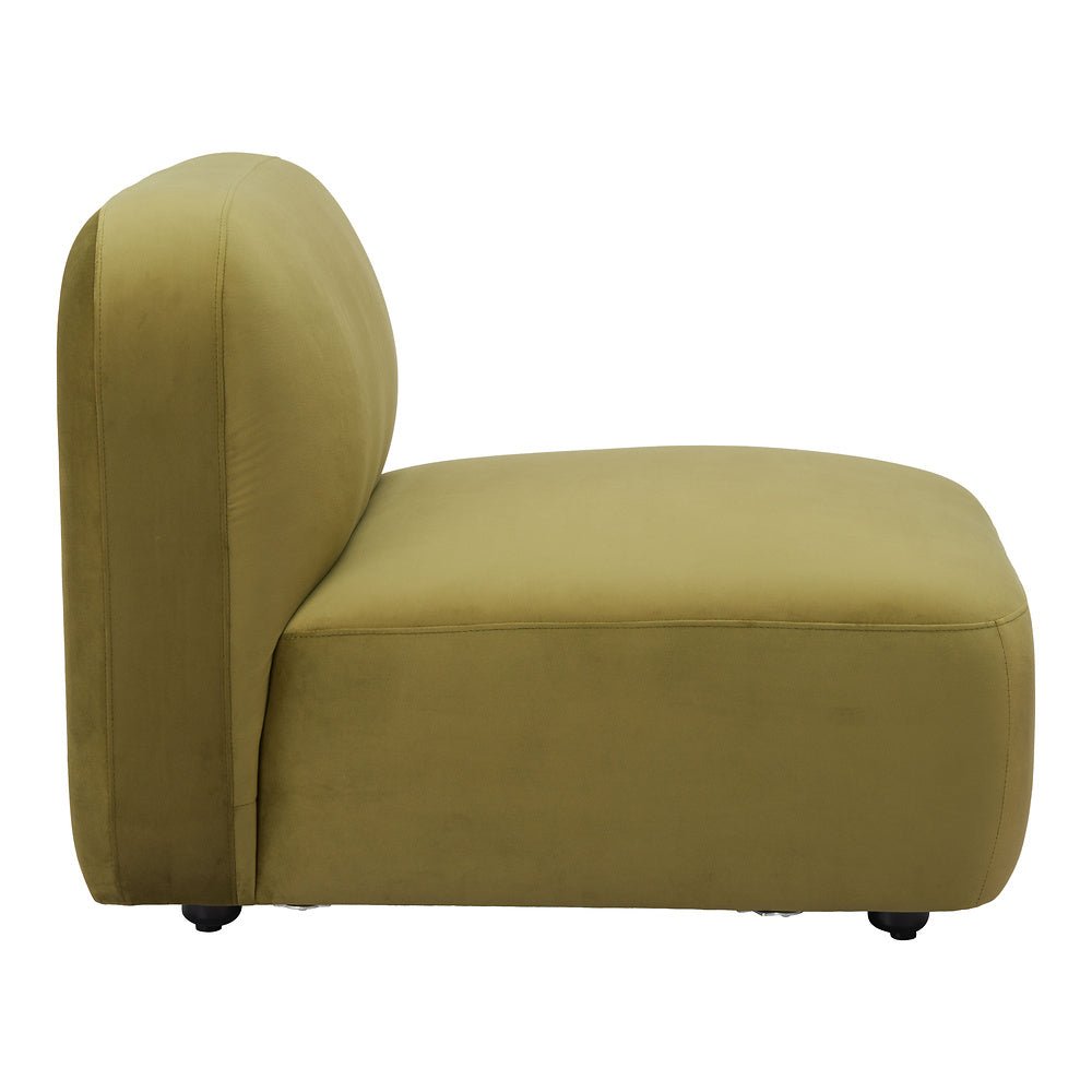 Silla Comercial para Food Court - ZUO BIAK MIDDLE - Verde - Asiento y Respaldo Tapizados en Tela Tipo Terciopelo - 109997 - Zuo - NOGAL BEAT - Silla Comercial Interior