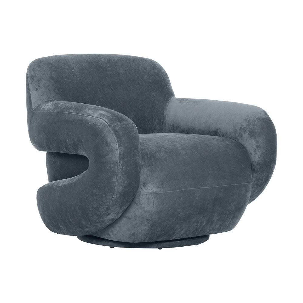 Silla Comercial para Food Court - ZUO BOBLE - Gris Tormenta - Asiento y Respaldo Tapizados en Tela Tipo Terciopelo - 111162 - Zuo - NOGAL BEAT - Silla Comercial Interior