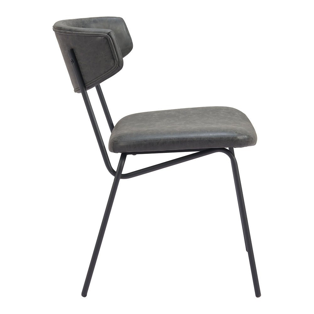 Silla Comercial para Food Court - ZUO CHARON - Varios Colores - Asiento y Respaldo Tapizados en Piel Sintética - 110259 - Zuo - NOGAL BEAT - Silla Comercial Interior