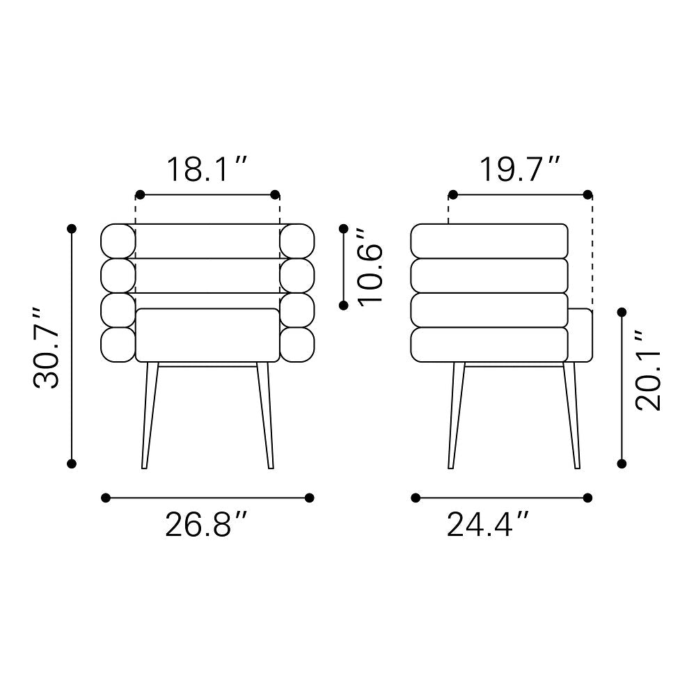 Silla Comercial para Food Court - ZUO GRENA - Gris Neblina - Asiento y Respaldo Tapizados en Tejido Texturizado - 110005 - Zuo - NOGAL BEAT - Silla Comercial Interior