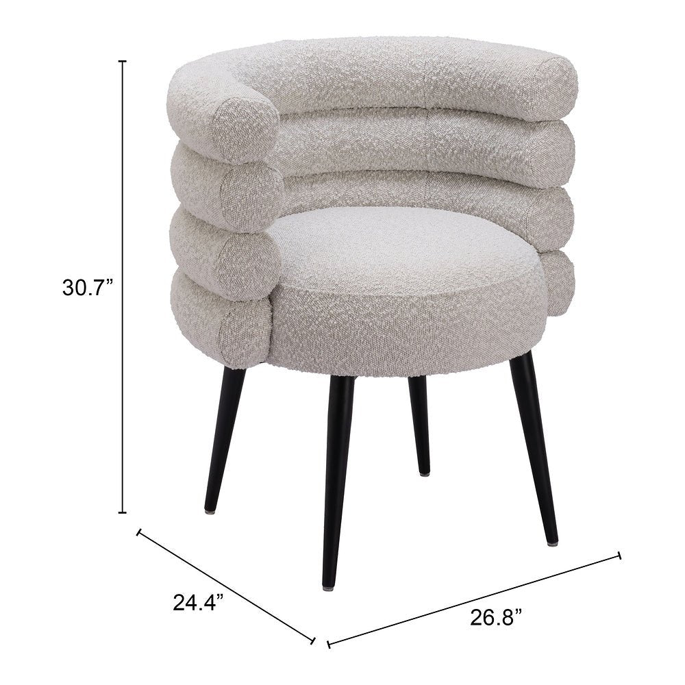 Silla Comercial para Food Court - ZUO GRENA - Gris Neblina - Asiento y Respaldo Tapizados en Tejido Texturizado - 110005 - Zuo - NOGAL BEAT - Silla Comercial Interior