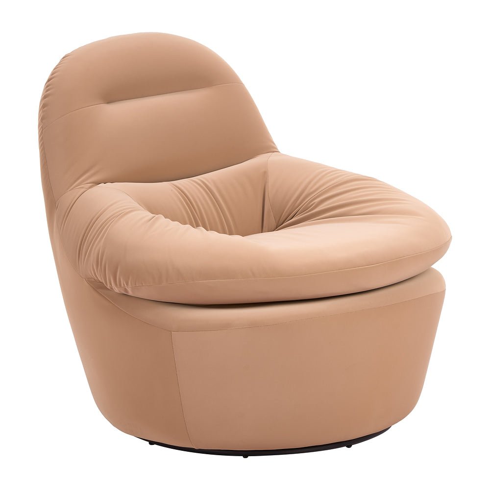 Silla Comercial para Food Court - ZUO REVA - Camel - Asiento y Respaldo Tapizados en Piel Sintética - 110927 - Zuo - NOGAL BEAT - Silla Comercial Interior