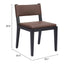 Silla Comercial para Food Court - ZUO ROXAS - Café - Asiento y Respaldo Tapizados en Piel Sintética - 109979 - Zuo - NOGAL BEAT - Silla Comercial Interior