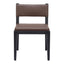 Silla Comercial para Food Court - ZUO ROXAS - Café - Asiento y Respaldo Tapizados en Piel Sintética - 109979 - Zuo - NOGAL BEAT - Silla Comercial Interior