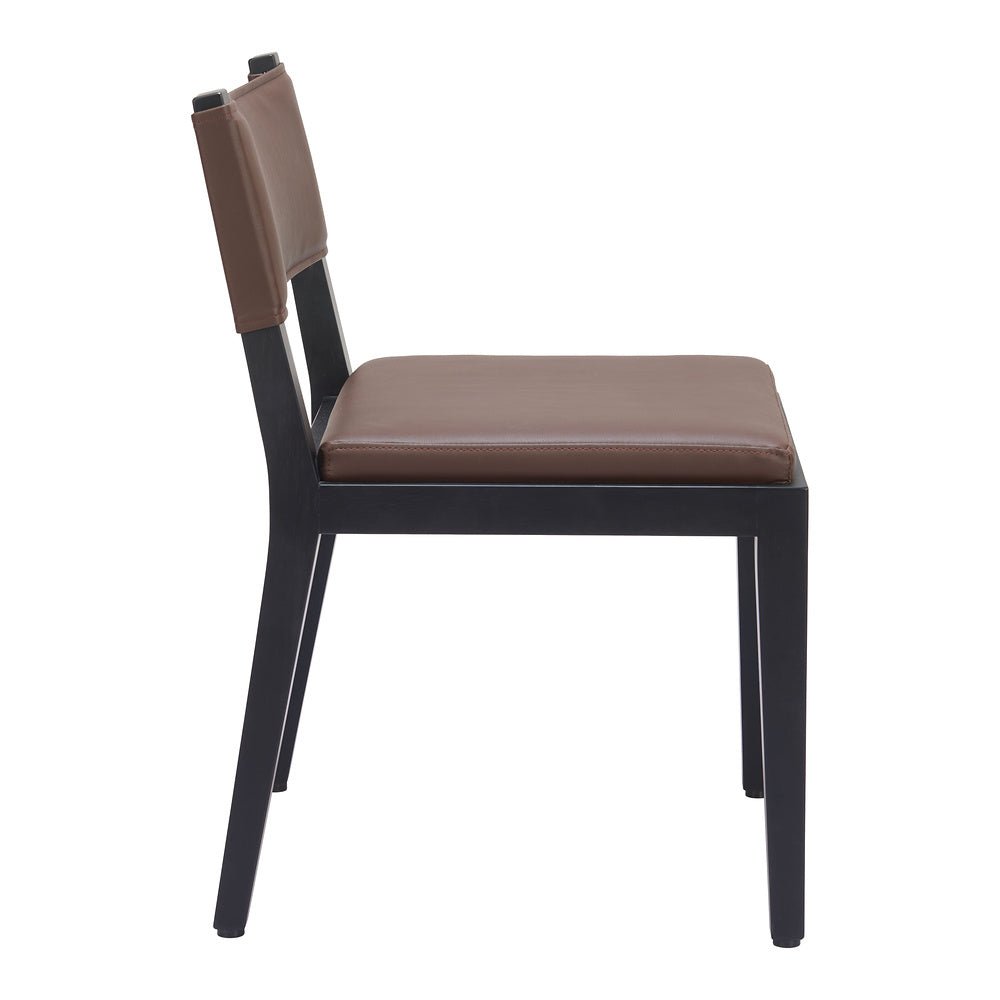 Silla Comercial para Food Court - ZUO ROXAS - Café - Asiento y Respaldo Tapizados en Piel Sintética - 109979 - Zuo - NOGAL BEAT - Silla Comercial Interior