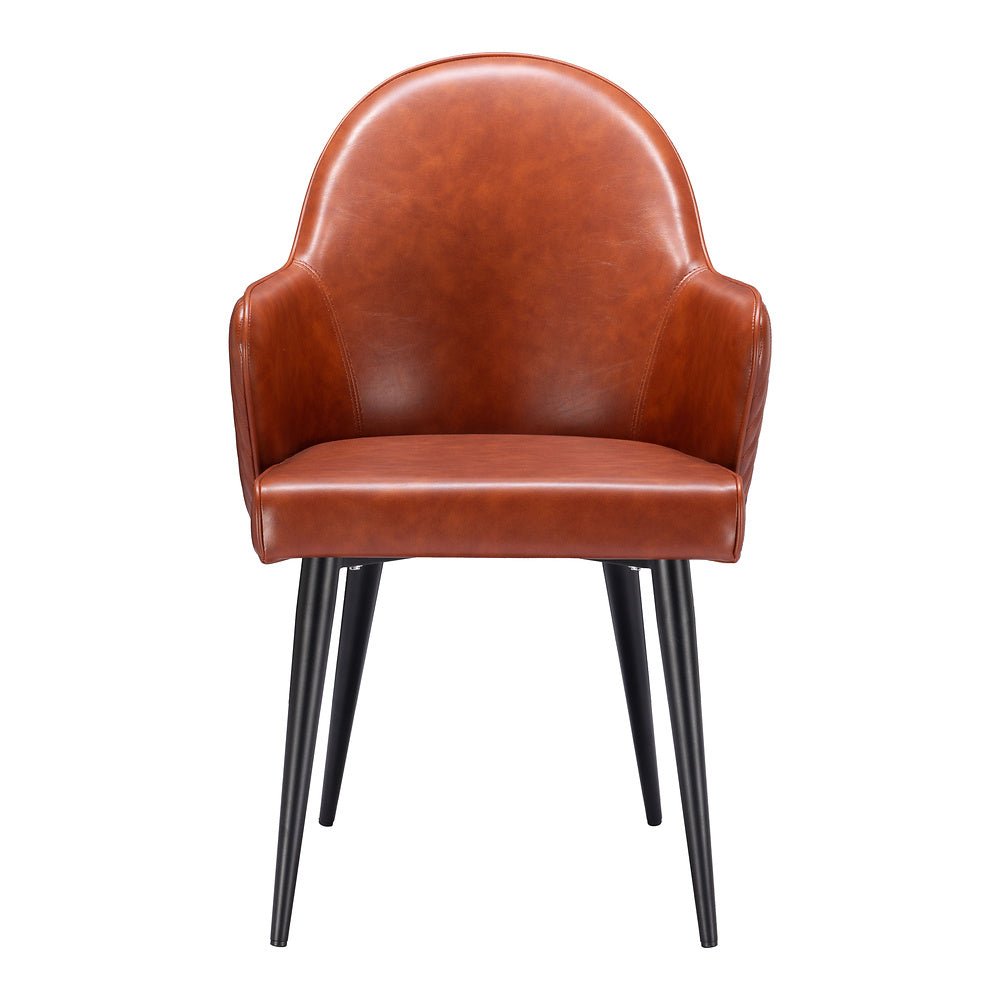 Silla Comercial para Food Court - ZUO SILLOTH - Café - Asiento y Respaldo Tapizados en Piel Sintética - 110121 - Zuo - NOGAL BEAT - Silla Comercial Interior
