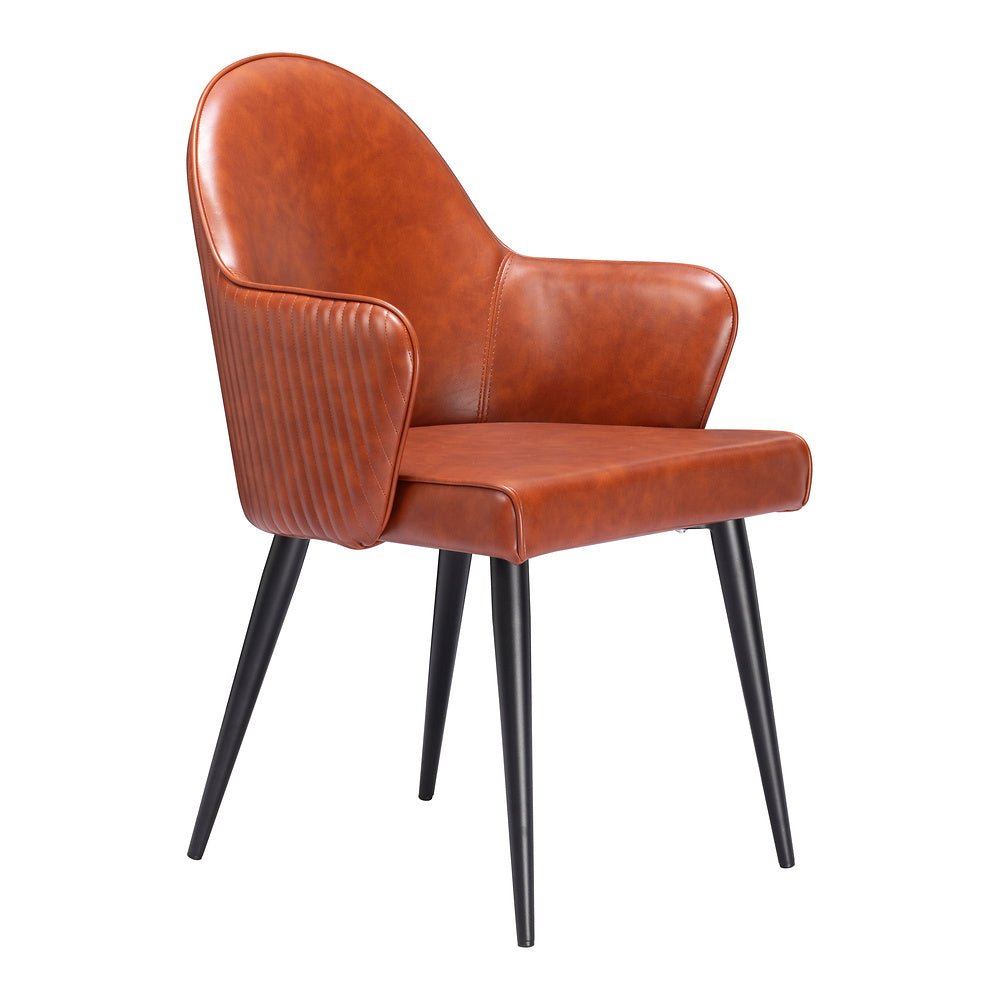 Silla Comercial para Food Court - ZUO SILLOTH - Café - Asiento y Respaldo Tapizados en Piel Sintética - 110121 - Zuo - NOGAL BEAT - Silla Comercial Interior