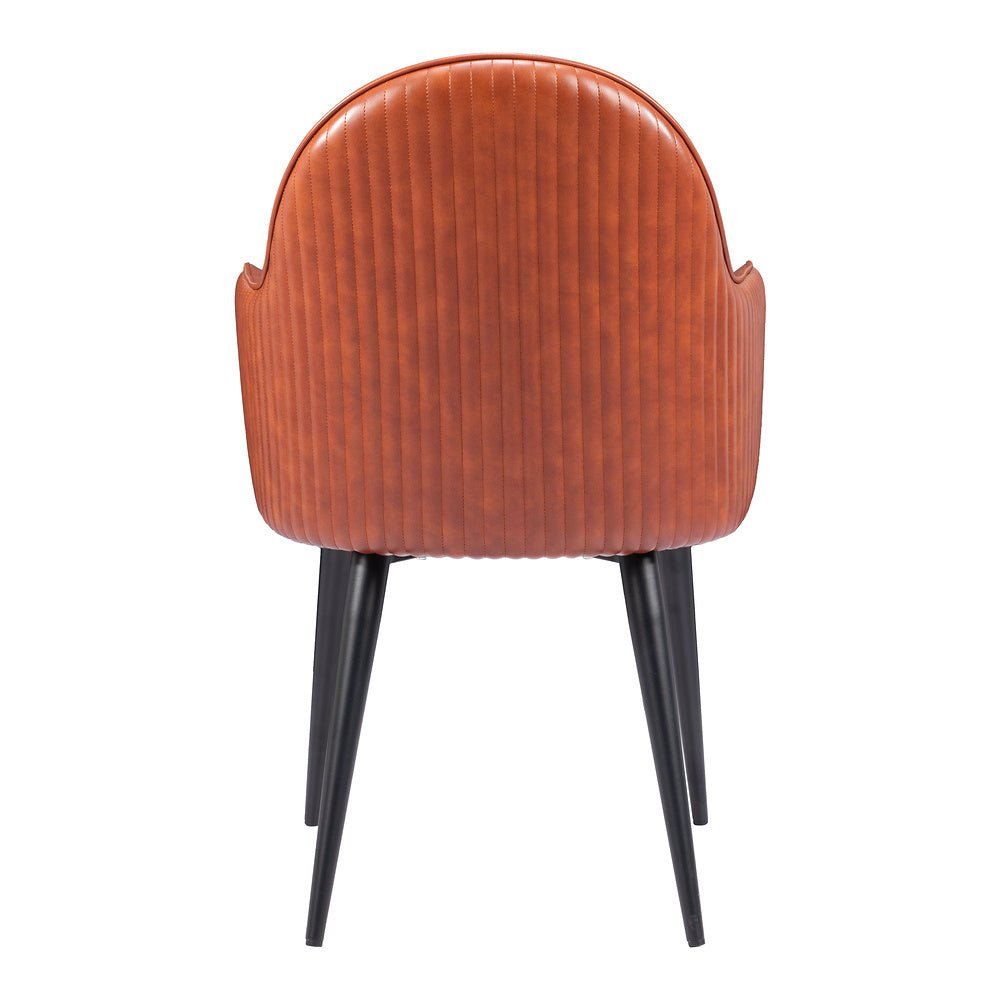 Silla Comercial para Food Court - ZUO SILLOTH - Café - Asiento y Respaldo Tapizados en Piel Sintética - 110121 - Zuo - NOGAL BEAT - Silla Comercial Interior