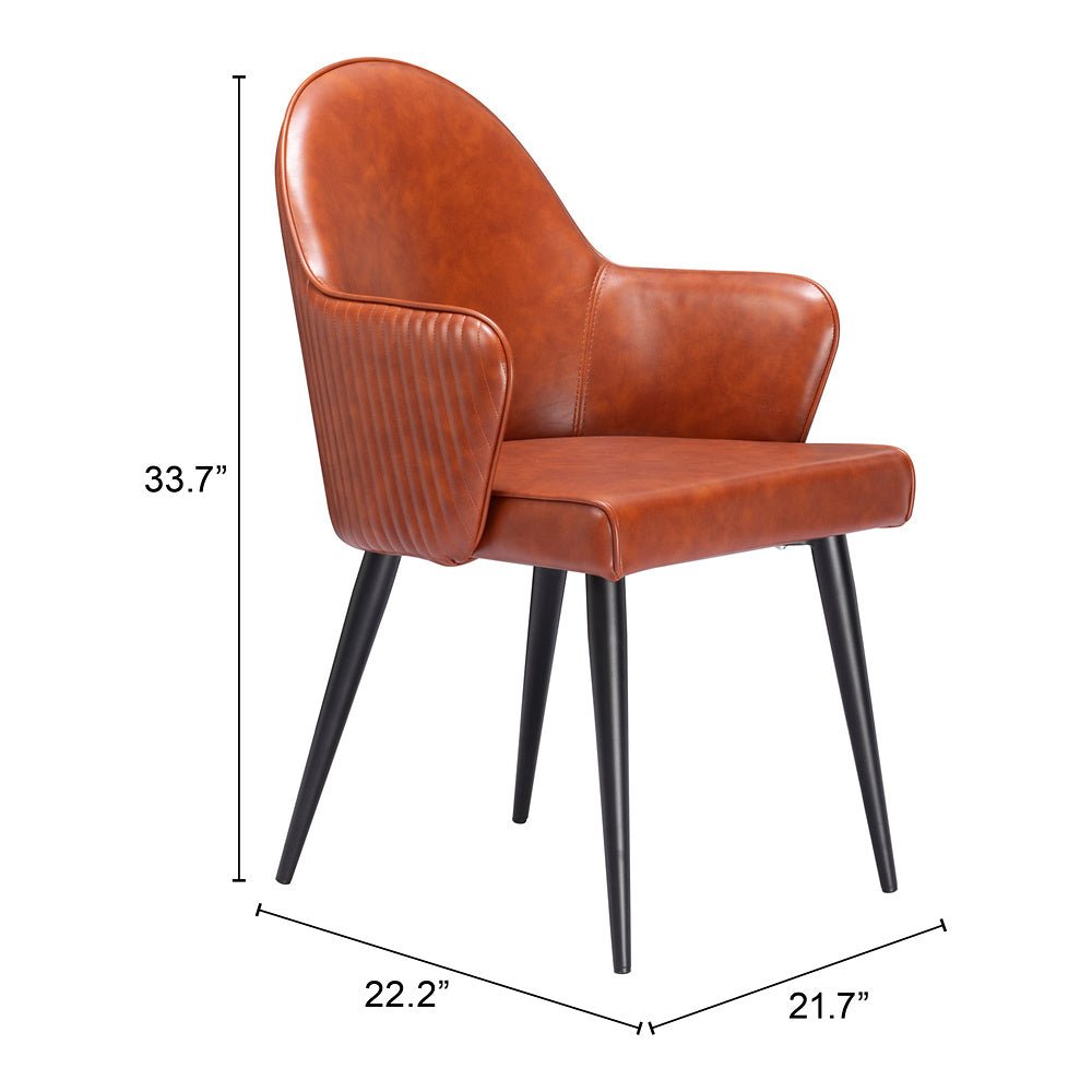 Silla Comercial para Food Court - ZUO SILLOTH - Café - Asiento y Respaldo Tapizados en Piel Sintética - 110121 - Zuo - NOGAL BEAT - Silla Comercial Interior