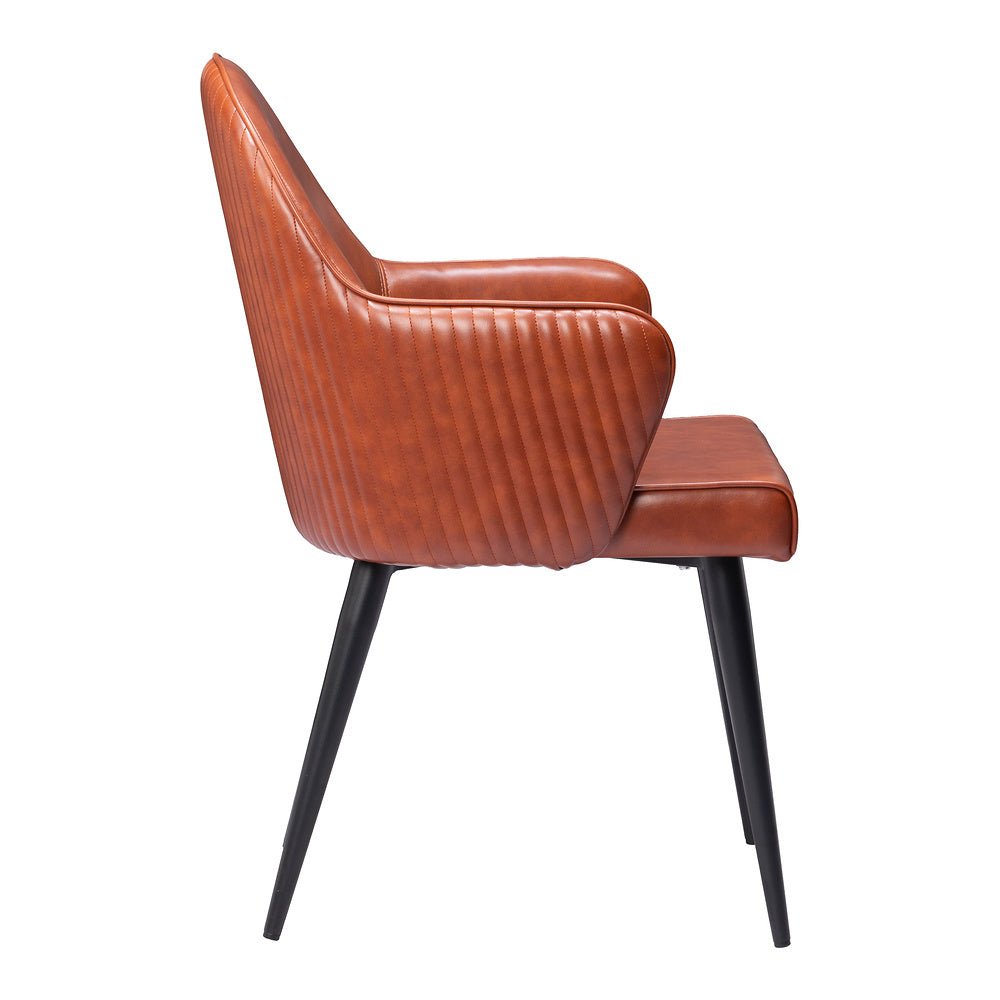Silla Comercial para Food Court - ZUO SILLOTH - Café - Asiento y Respaldo Tapizados en Piel Sintética - 110121 - Zuo - NOGAL BEAT - Silla Comercial Interior