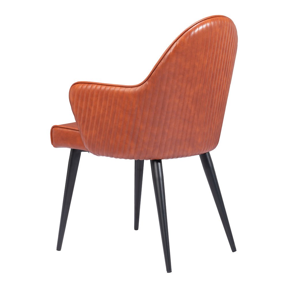 Silla Comercial para Food Court - ZUO SILLOTH - Café - Asiento y Respaldo Tapizados en Piel Sintética - 110121 - Zuo - NOGAL BEAT - Silla Comercial Interior
