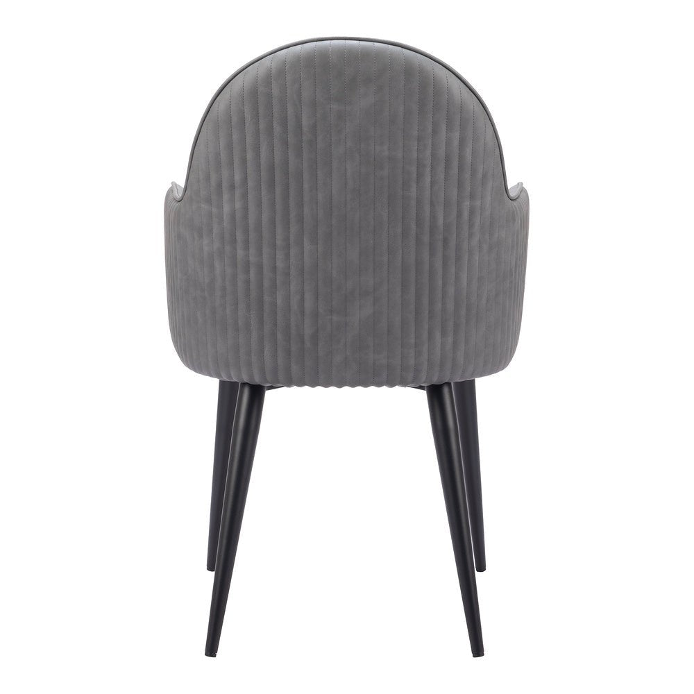 Silla Comercial para Food Court - ZUO SILLOTH - Gris - Asiento y Respaldo Tapizados en Piel Sintética - 110120 - Zuo - NOGAL BEAT - Silla Comercial Interior