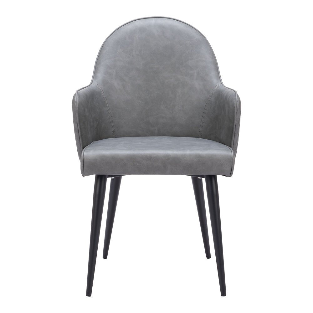 Silla Comercial para Food Court - ZUO SILLOTH - Gris - Asiento y Respaldo Tapizados en Piel Sintética - 110120 - Zuo - NOGAL BEAT - Silla Comercial Interior