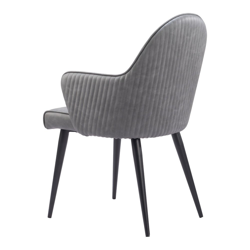 Silla Comercial para Food Court - ZUO SILLOTH - Gris - Asiento y Respaldo Tapizados en Piel Sintética - 110120 - Zuo - NOGAL BEAT - Silla Comercial Interior