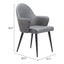 Silla Comercial para Food Court - ZUO SILLOTH - Gris - Asiento y Respaldo Tapizados en Piel Sintética - 110120 - Zuo - NOGAL BEAT - Silla Comercial Interior