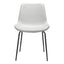 Silla comercial Zuo Byron blanca tapizada en vinilo con estructura de acero y patas negras