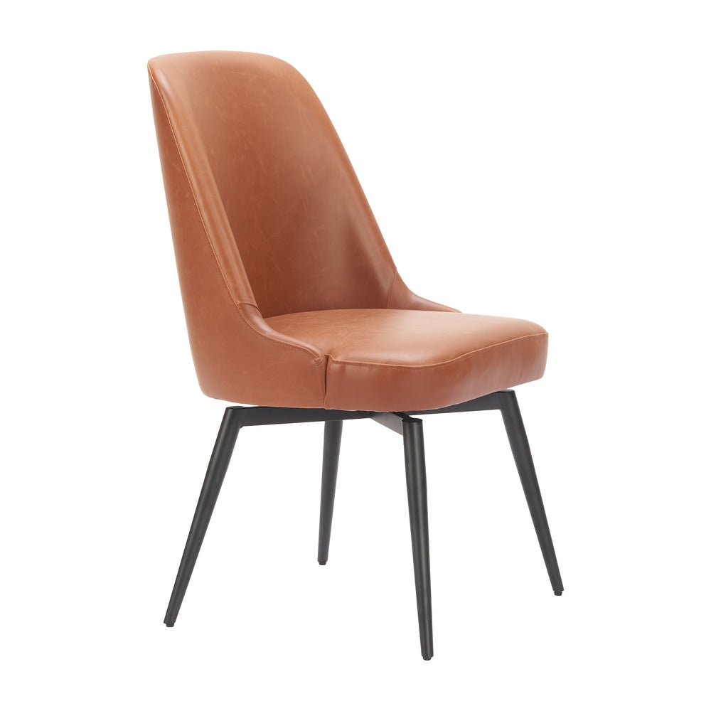 Silla Comercial para Hotel - ZUO KEPPEL - Varios Colores - Asiento y Respaldo Tapizados en Piel Sintética - 110842 - Zuo - NOGAL BEAT - Silla Comercial Interior
