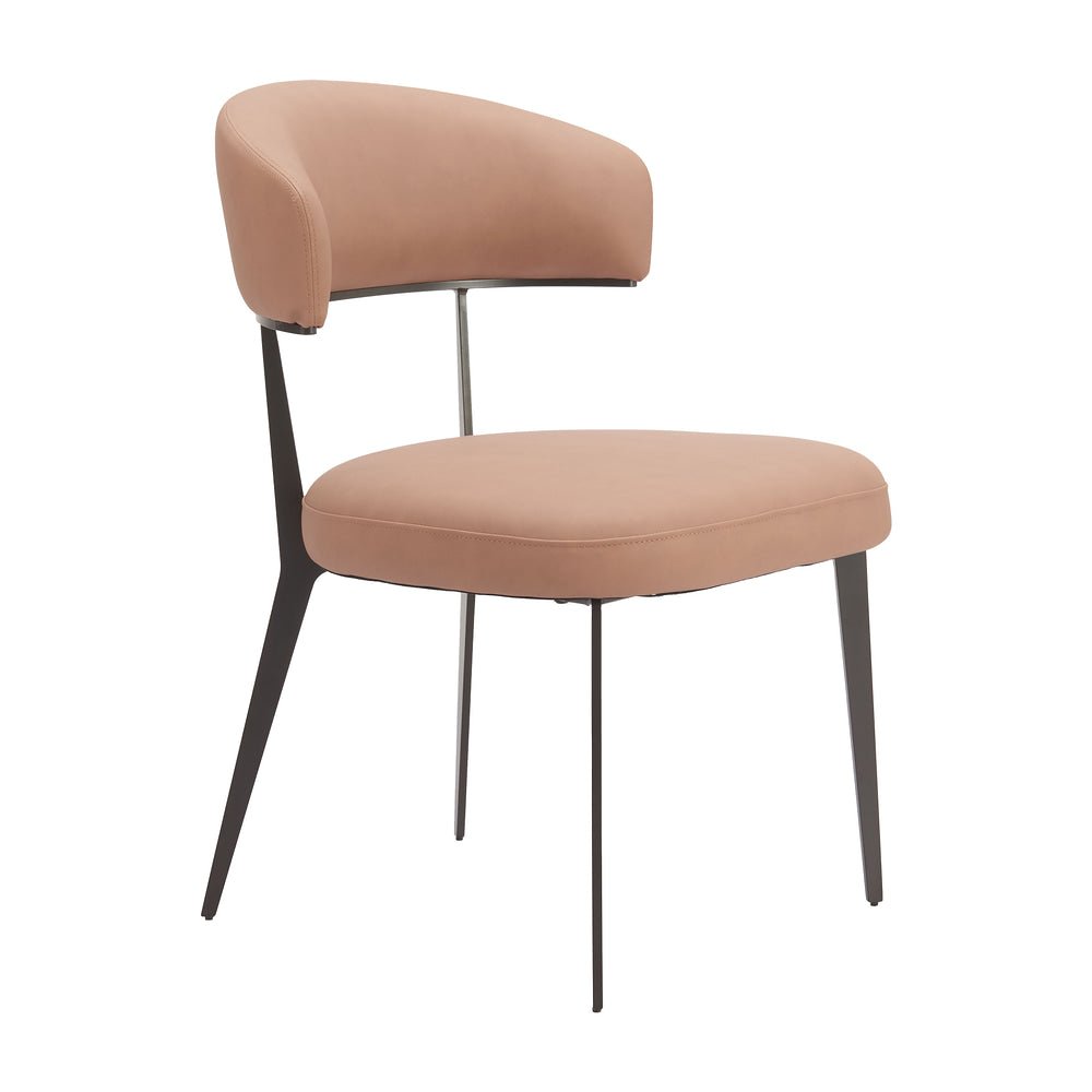 Silla Comercial para Hotel - ZUO LOOM - Camel - Asiento y Respaldo Tapizados en Piel Sintética - 110831 - Zuo - NOGAL BEAT - Silla Comercial Interior