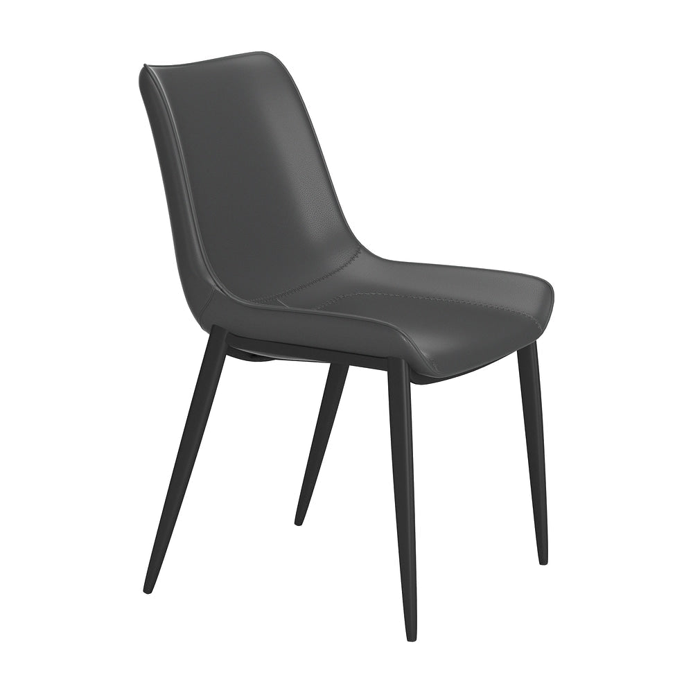 Silla Comercial para Hotel - ZUO MAGNUS - Negro - Asiento y Respaldo Tapizados en Piel Sintética - 110776 - Zuo - NOGAL BEAT - Silla Comercial Interior