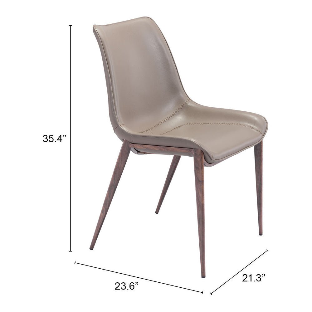 Silla Comercial para Hotel - ZUO MAGNUS - Varios Colores - Asiento y Respaldo Tapizados en Piel Sintética - 101272 - Zuo - NOGAL BEAT - Silla Comercial Interior
