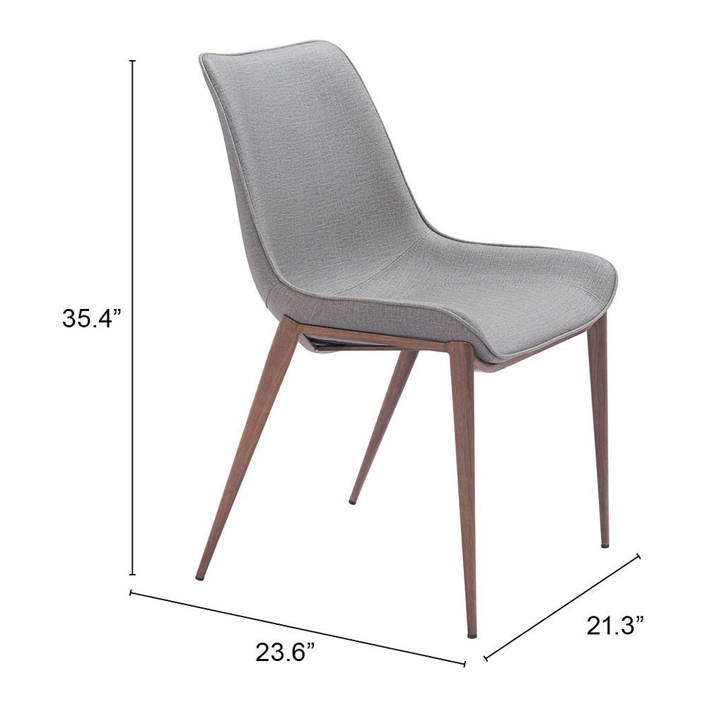 Silla Comercial para Hotel - ZUO MAGNUS - Varios Colores - Asiento y Respaldo Tapizados en Piel Sintética - 109934 - Zuo - NOGAL BEAT - Silla Comercial Interior
