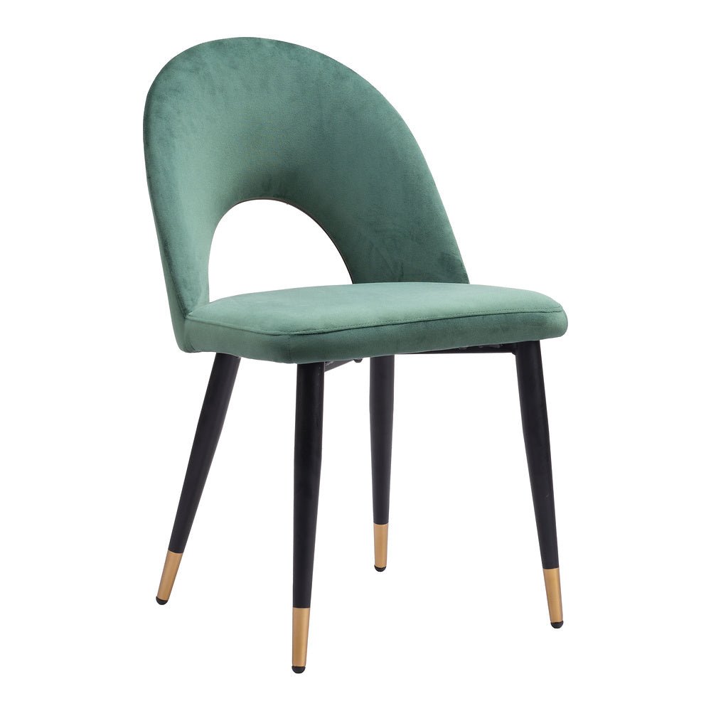 Silla Comercial para Hotel - ZUO MENLO - Varios Colores - Asiento y Respaldo Tapizados en Tela Tipo Terciopelo - 109875 - Zuo - NOGAL BEAT - Silla Comercial Interior