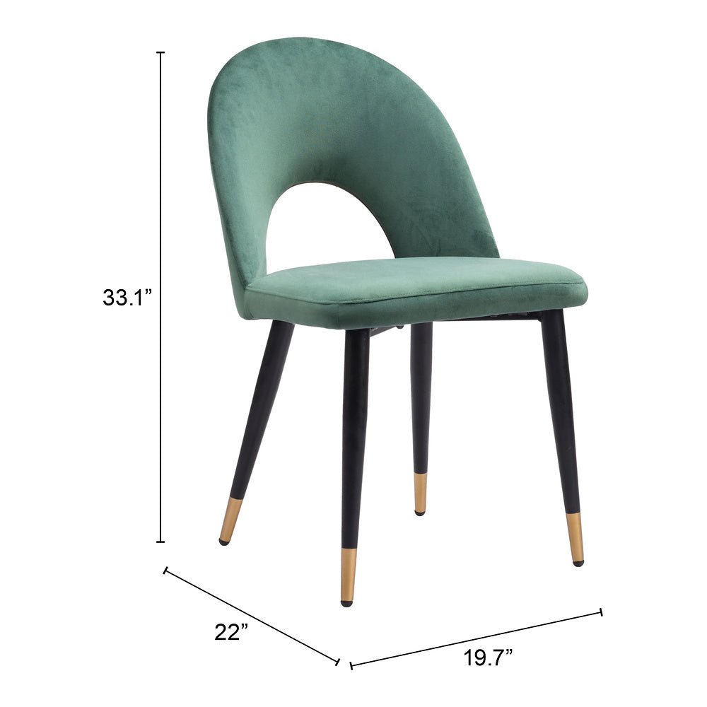 Silla Comercial para Hotel - ZUO MENLO - Varios Colores - Asiento y Respaldo Tapizados en Tela Tipo Terciopelo - 109875 - Zuo - NOGAL BEAT - Silla Comercial Interior
