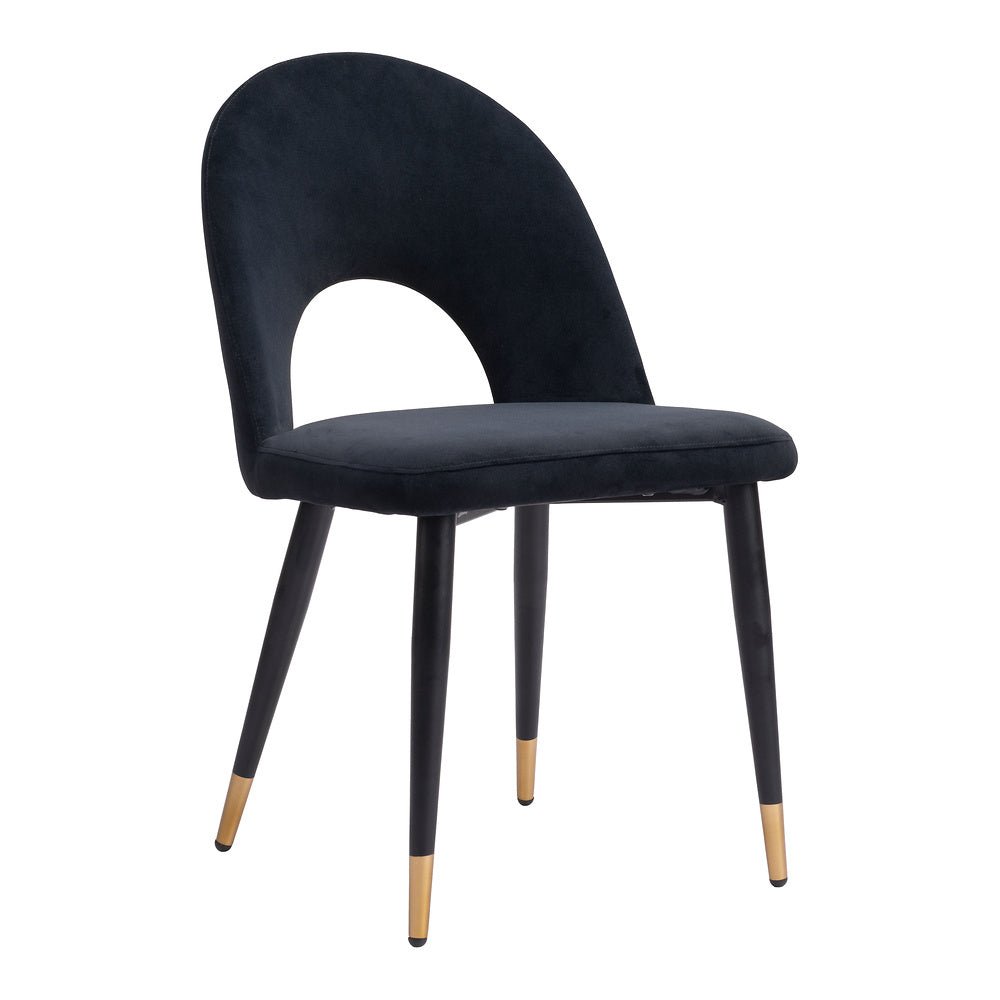 Silla Comercial para Hotel - ZUO MENLO - Varios Colores - Asiento y Respaldo Tapizados en Tela Tipo Terciopelo - 109873 - Zuo - NOGAL BEAT - Silla Comercial Interior