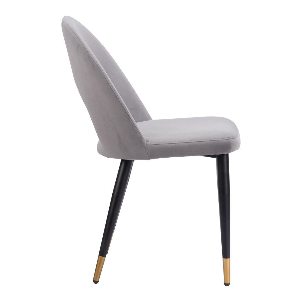 Silla Comercial para Hotel - ZUO MENLO - Varios Colores - Asiento y Respaldo Tapizados en Tela Tipo Terciopelo - 109874 - Zuo - NOGAL BEAT - Silla Comercial Interior