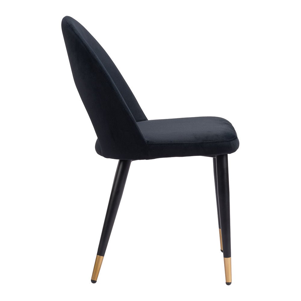 Silla Comercial para Hotel - ZUO MENLO - Varios Colores - Asiento y Respaldo Tapizados en Tela Tipo Terciopelo - 109873 - Zuo - NOGAL BEAT - Silla Comercial Interior
