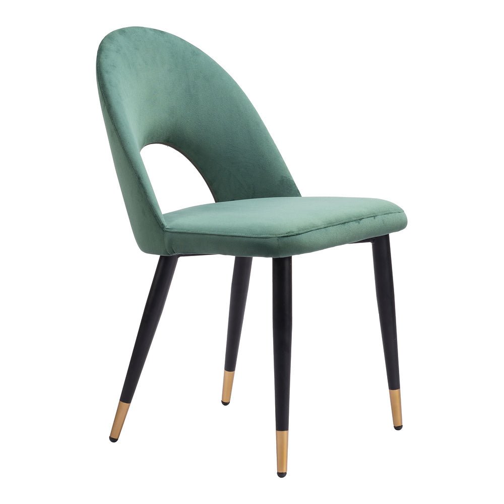 Silla Comercial para Hotel - ZUO MENLO - Varios Colores - Asiento y Respaldo Tapizados en Tela Tipo Terciopelo - 109875 - Zuo - NOGAL BEAT - Silla Comercial Interior