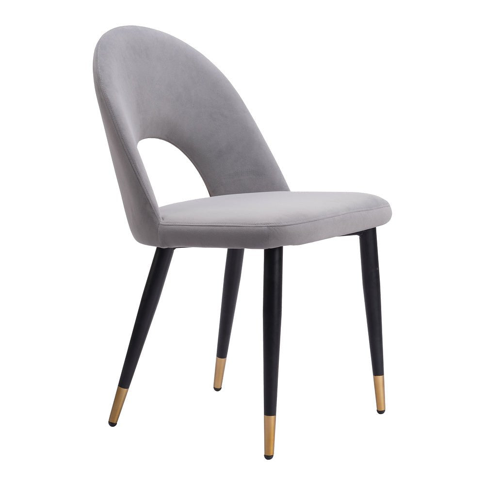 Silla Comercial para Hotel - ZUO MENLO - Varios Colores - Asiento y Respaldo Tapizados en Tela Tipo Terciopelo - 109874 - Zuo - NOGAL BEAT - Silla Comercial Interior