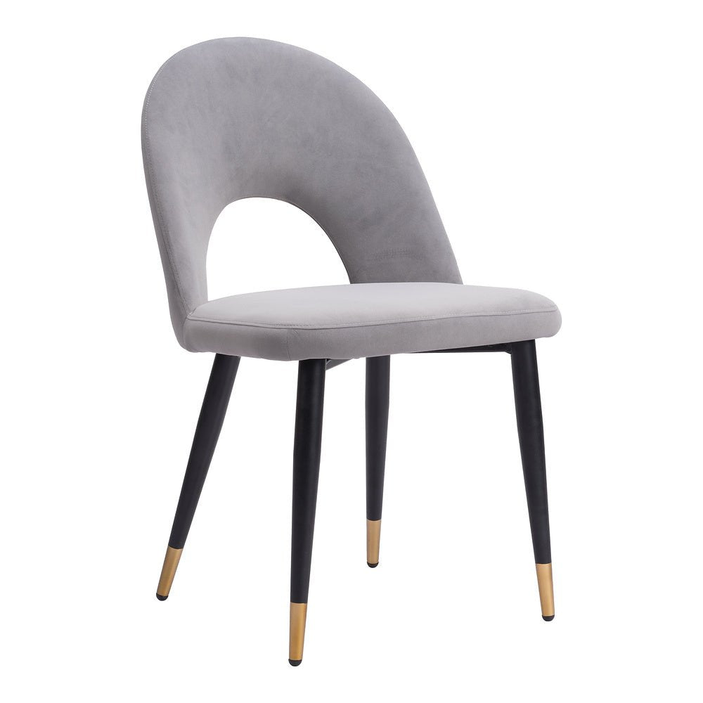 Silla Comercial para Hotel - ZUO MENLO - Varios Colores - Asiento y Respaldo Tapizados en Tela Tipo Terciopelo - 109874 - Zuo - NOGAL BEAT - Silla Comercial Interior