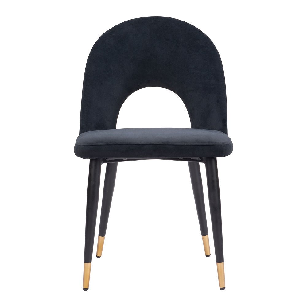 Silla Comercial para Hotel - ZUO MENLO - Varios Colores - Asiento y Respaldo Tapizados en Tela Tipo Terciopelo - 109873 - Zuo - NOGAL BEAT - Silla Comercial Interior