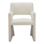 Silla Comercial para Hotel - ZUO MINET - Blanco Lino - Asiento y Respaldo Tapizados en Lino Sintético - 109998 - Zuo - NOGAL BEAT - Silla Comercial Interior