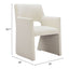 Silla Comercial para Hotel - ZUO MINET - Blanco Lino - Asiento y Respaldo Tapizados en Lino Sintético - 109998 - Zuo - NOGAL BEAT - Silla Comercial Interior