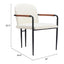 Silla Comercial para Hotel - ZUO SIBU - Crema - Asiento y Respaldo Tapizados en Piel Sintética - 109963 - Zuo - NOGAL BEAT - Silla Comercial Interior