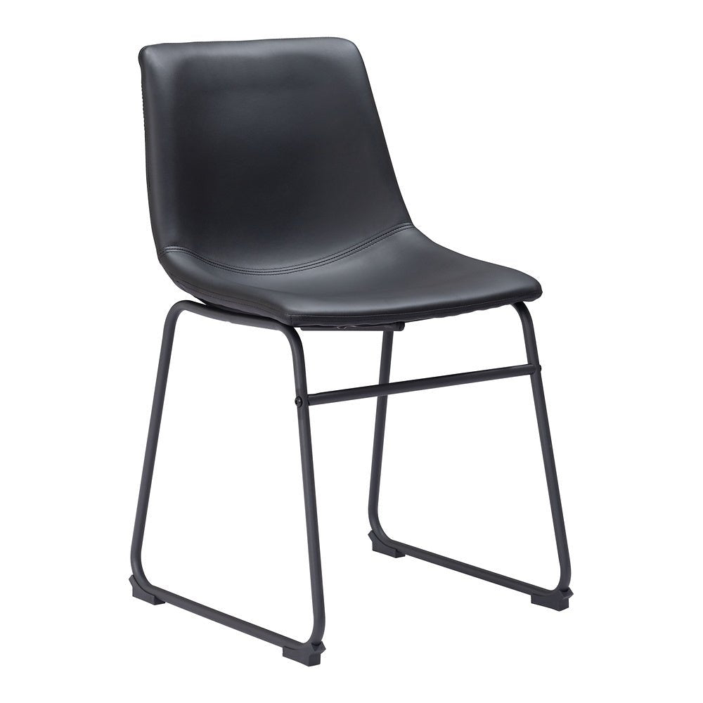 Silla Comercial para Hotel - ZUO SMART - Varios Colores - Asiento y Respaldo Tapizados en Piel Sintética - 109648 - Zuo - NOGAL BEAT - Silla Comercial Interior