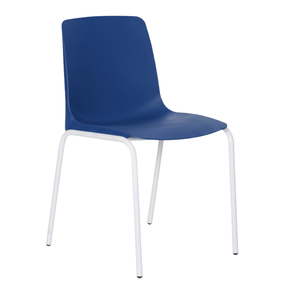 Silla comercial Albar PL-30 con asiento de polipropileno y estructura tubular con pintura epóxica