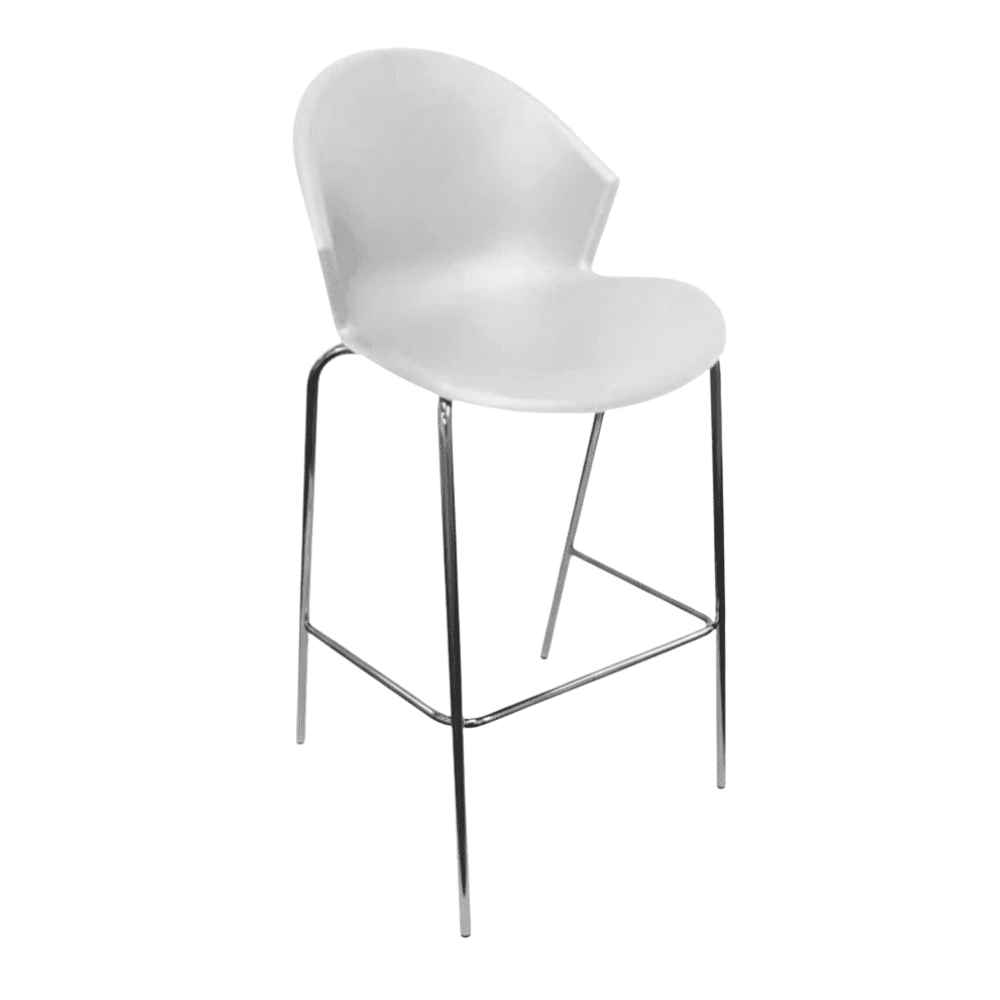Silla comercial Albar PL-51 de polipropileno con estructura tubular de acero estibable