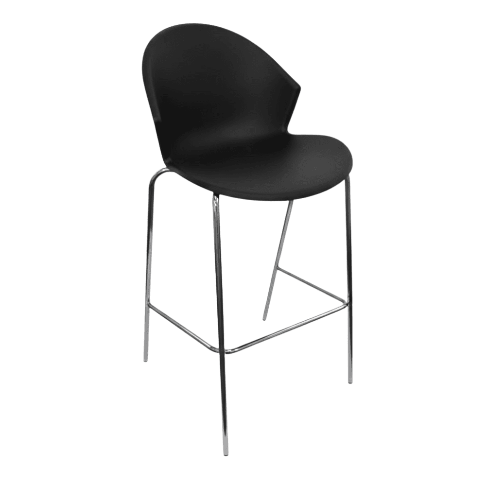 Silla comercial Albar PL-51 de polipropileno con estructura tubular de acero estibable
