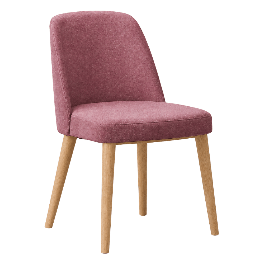 Silla Comercial para Restaurante - LABENZE MORA - Madera de Haya - Asiento y Respaldo Tapizado - 162-4160T-NAT-000 GRADO 0 - Labenze - NOGAL BEAT - Silla Comercial Interior