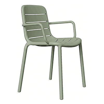 Silla Comercial para Restaurante Protección UV - RESOL GINA ARMCHAIR - Varios Colores - Asiento y Respaldo en Polipropileno - 06460 - Resol - NOGAL BEAT - Silla Comercial Exterior