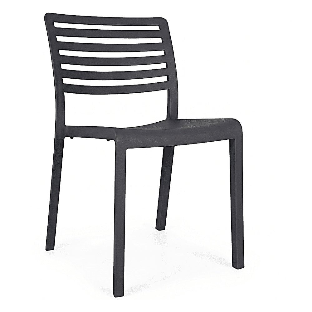 Silla Comercial para Restaurante Protección UV - RESOL LAMA - Varios Colores - Asiento y Respaldo en Polipropileno - 01784 - Resol - NOGAL BEAT - Silla Comercial Exterior