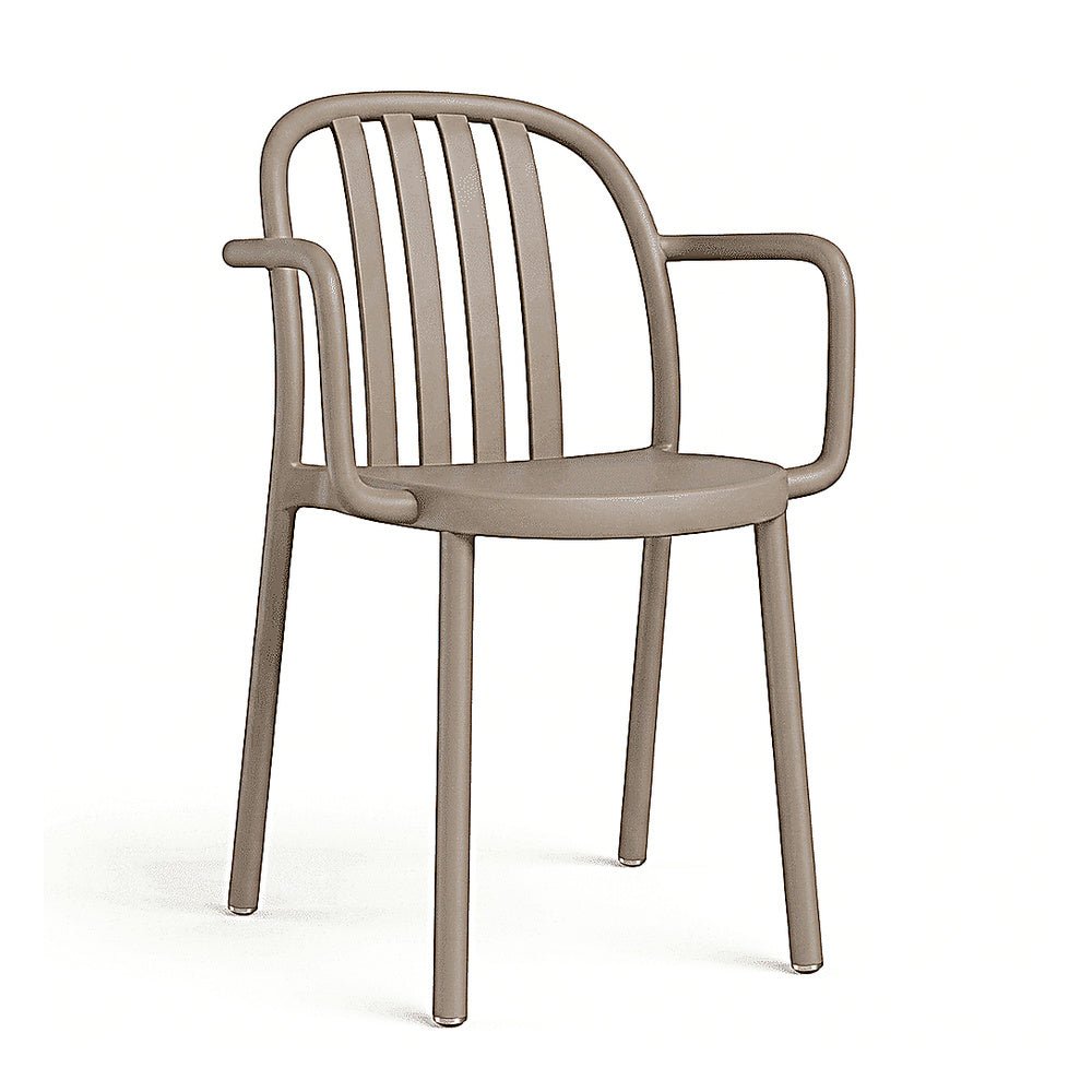 Silla Comercial para Restaurante Protección UV - RESOL SUE ARMCHAIR - Varios Colores - Asiento y Respaldo en Polipropileno - 05175 - Resol - NOGAL BEAT - Silla Comercial Exterior